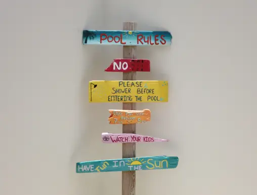 Pool rules Beach Bonaire apartments